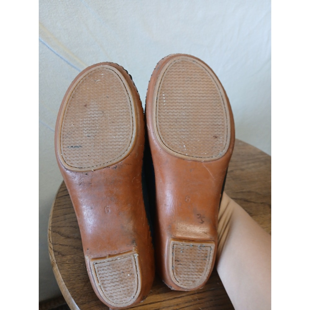 Italian Leather blue clogs natural sport size 6M - Picture 6 of 6